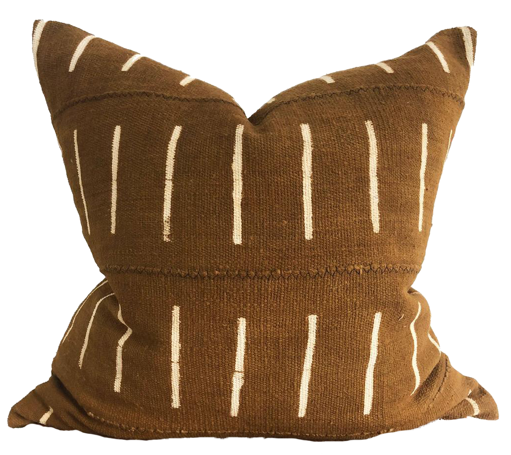 Brown Mudcloth Pillow Cover