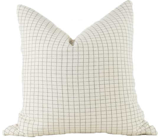 Window Pane Cotton Pillow Cover