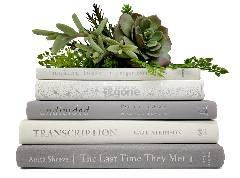 Bundle of White and Light Gray Decorative Books - Staging Books Color Bundle - Cream, Gray and Coordinating Hues - Home Decor Stack of Books.png