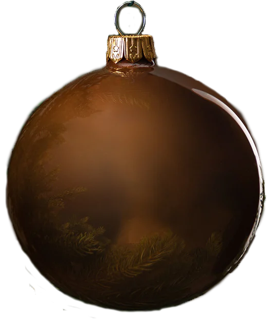   Glossy Ginger Brown Glass Ornaments  