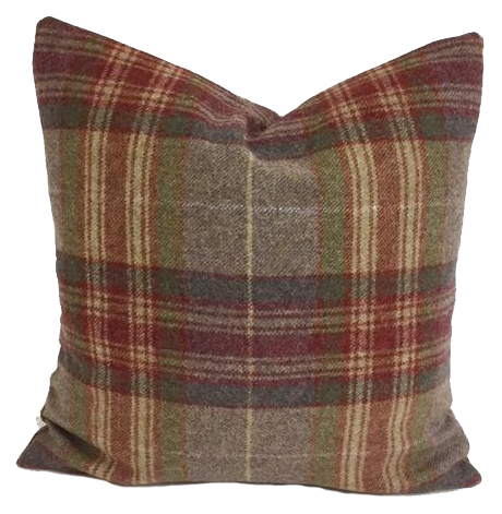  Rustic style plaid patterned decorative pillow 