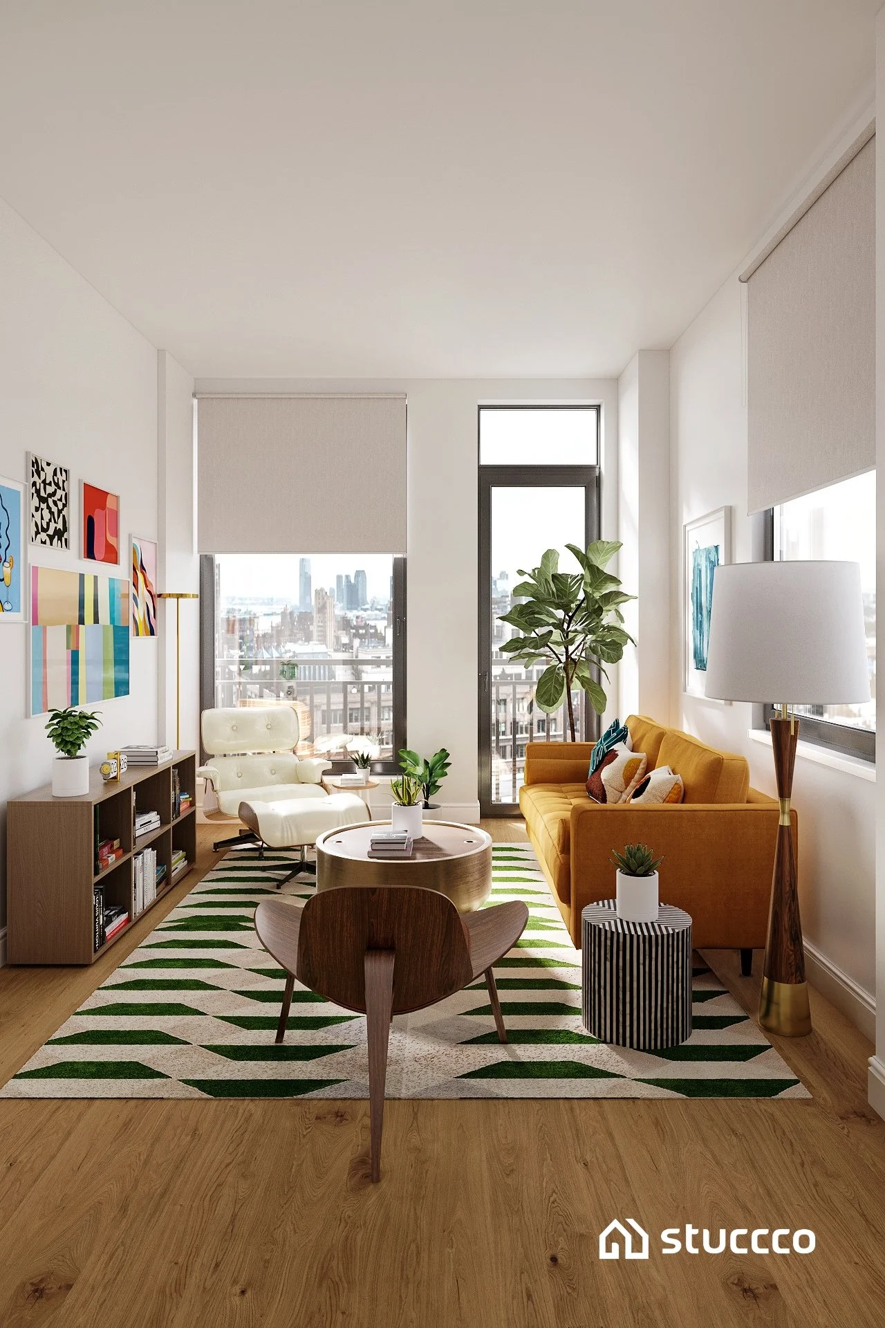 Colorful Mid-Century Modern LIving Room 1.jpg