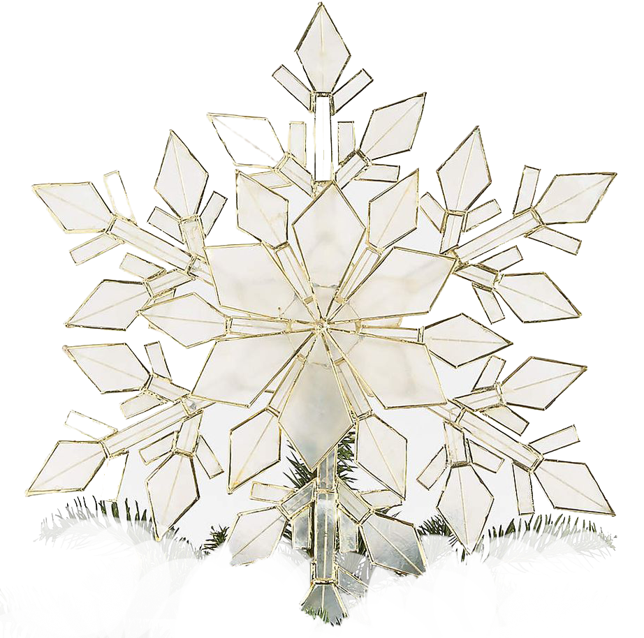 Capiz Shell Snowflake Christmas Tree Topper.png