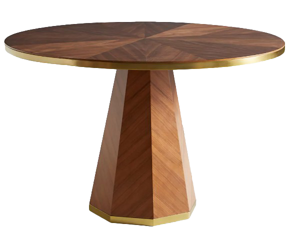 Quillen Marquetry Round 48 Walnut Pedestal Dining Table.png