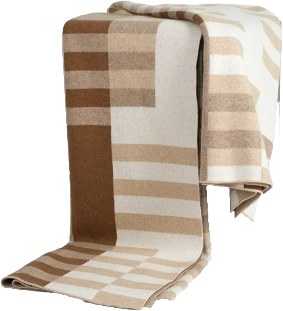 Bauhaus Cognac Knit Cashmere Throw.webp