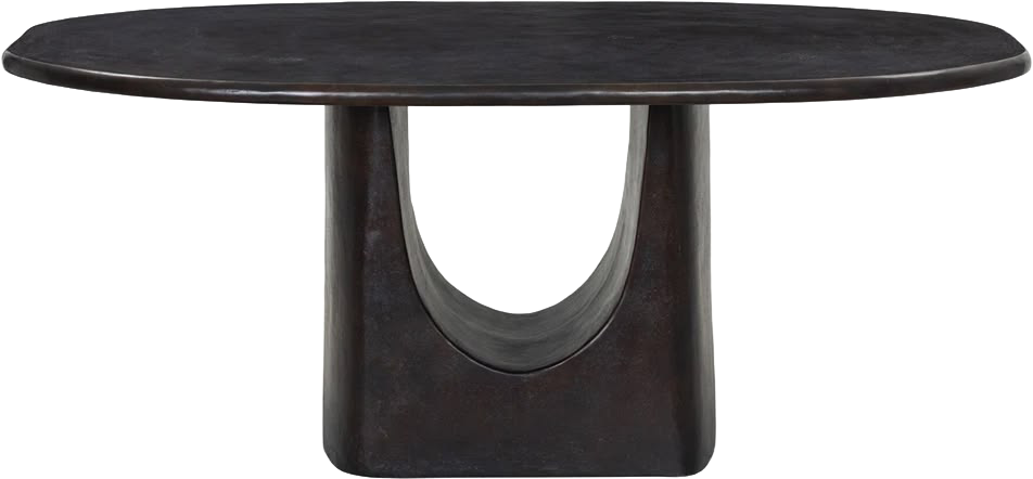 Amato Modern Classic Antique Rust Aluminum Oval Outdoor Dining Table.png