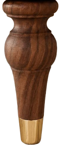 Solid Walnut Furniture Legs 4 Pc With Brass-coated Feet.png