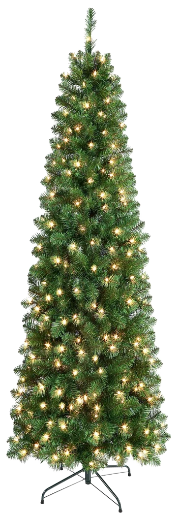 Prelit Artificial Hinged Slim Pencil Christmas Tree.png