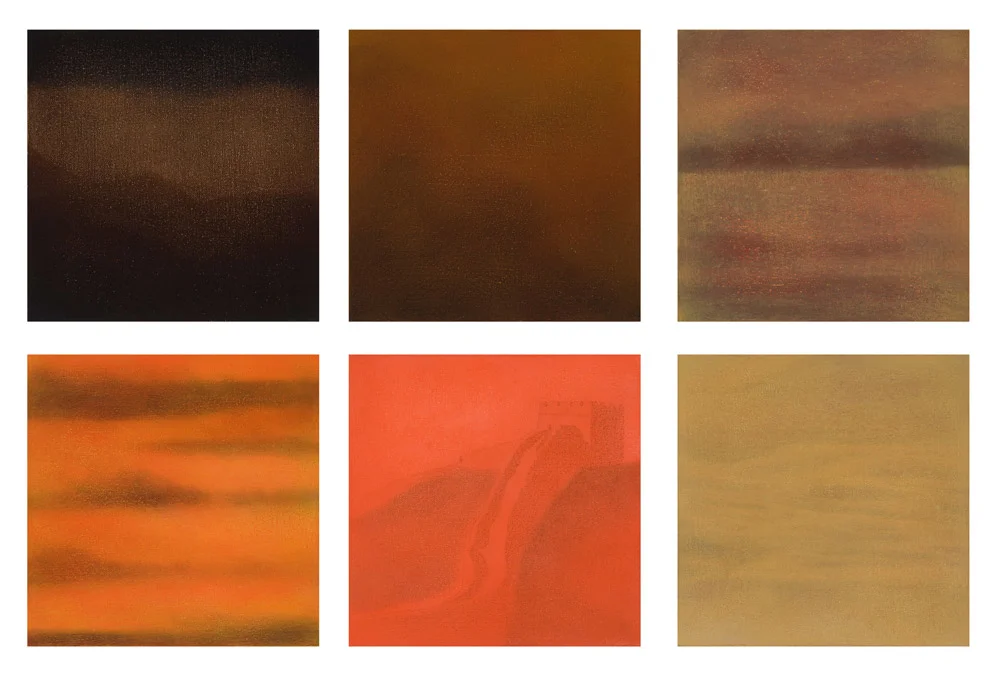 Atmosphere, Oil on canvas, Polyptych 25x25, 2008