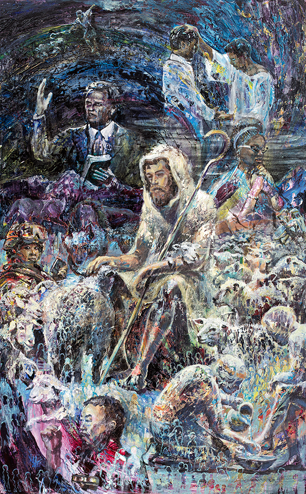 "Lausanne Movement - Pillar 3: A Christ-like Leader For Every Church". Acrylic on panel. 20x32". 2018.