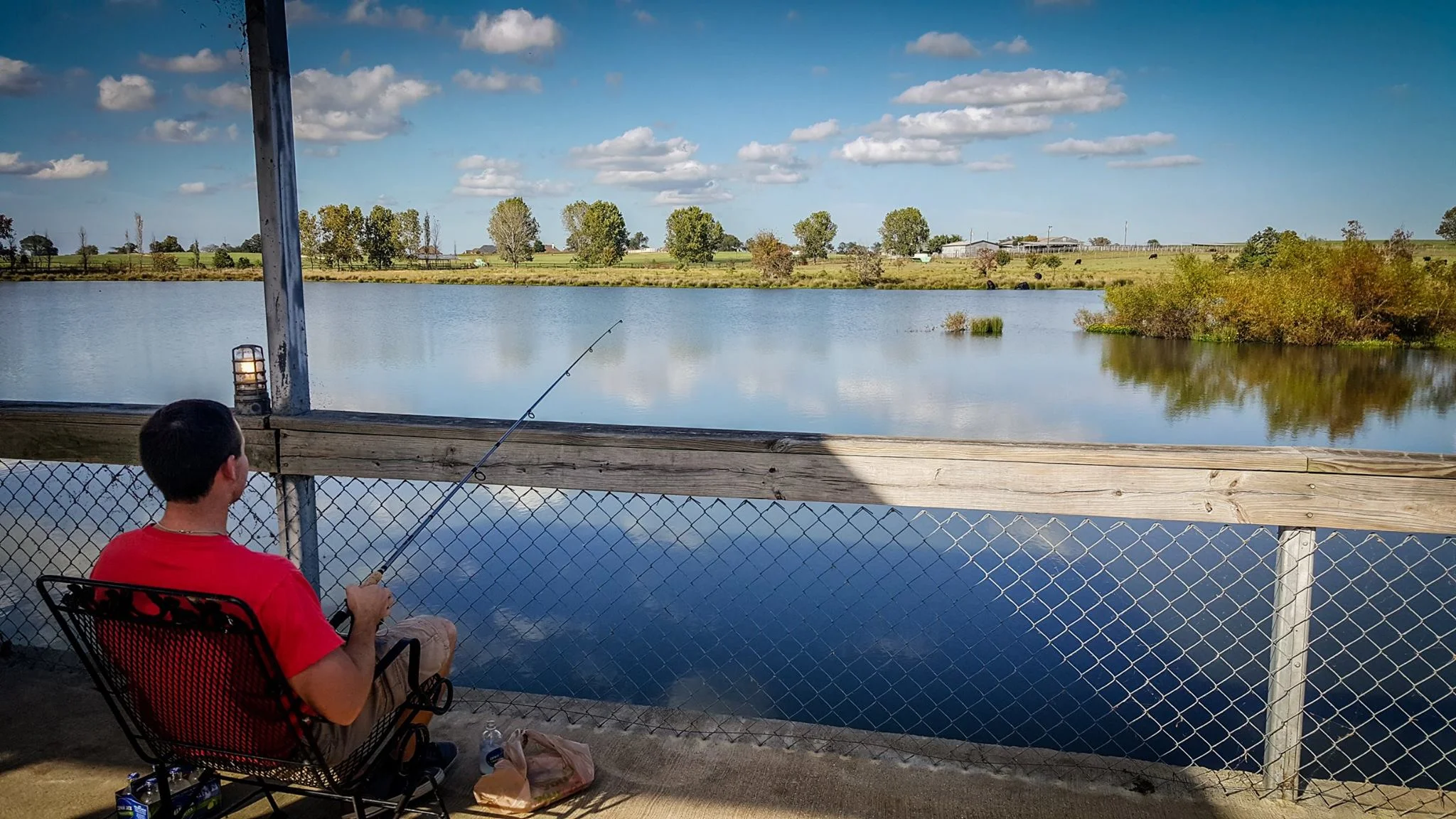 fishing pond at bushman's rv park