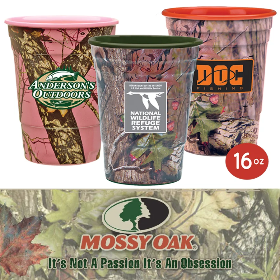 Mossy Oak Licensed Durable Hunters Party Camo Cups — Casino Promo Products