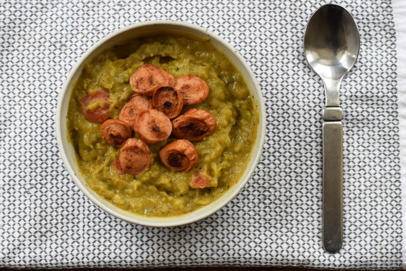 Split Pea Soup Crispy Hotdogs Umami For Days