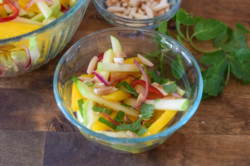 winter fruit salad with apple and mango
