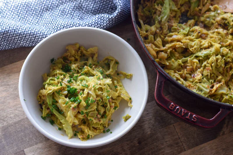 cream braised cabbage