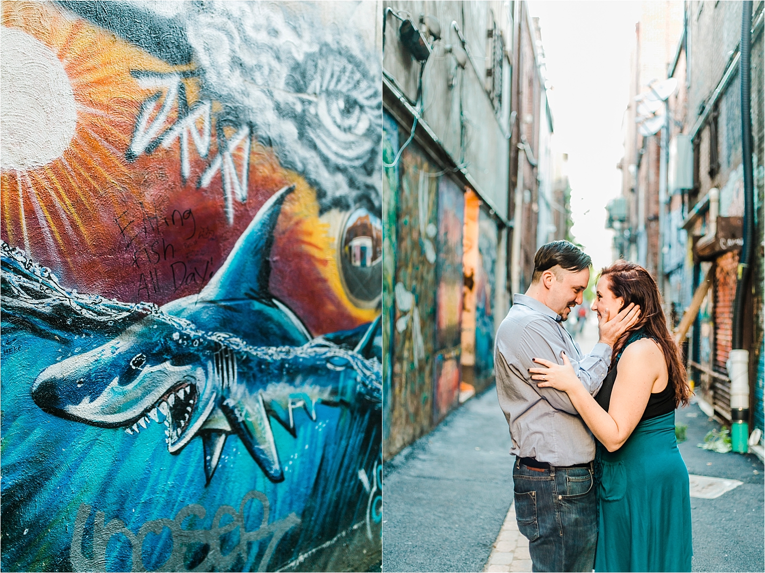 art alley engagement session knoxville