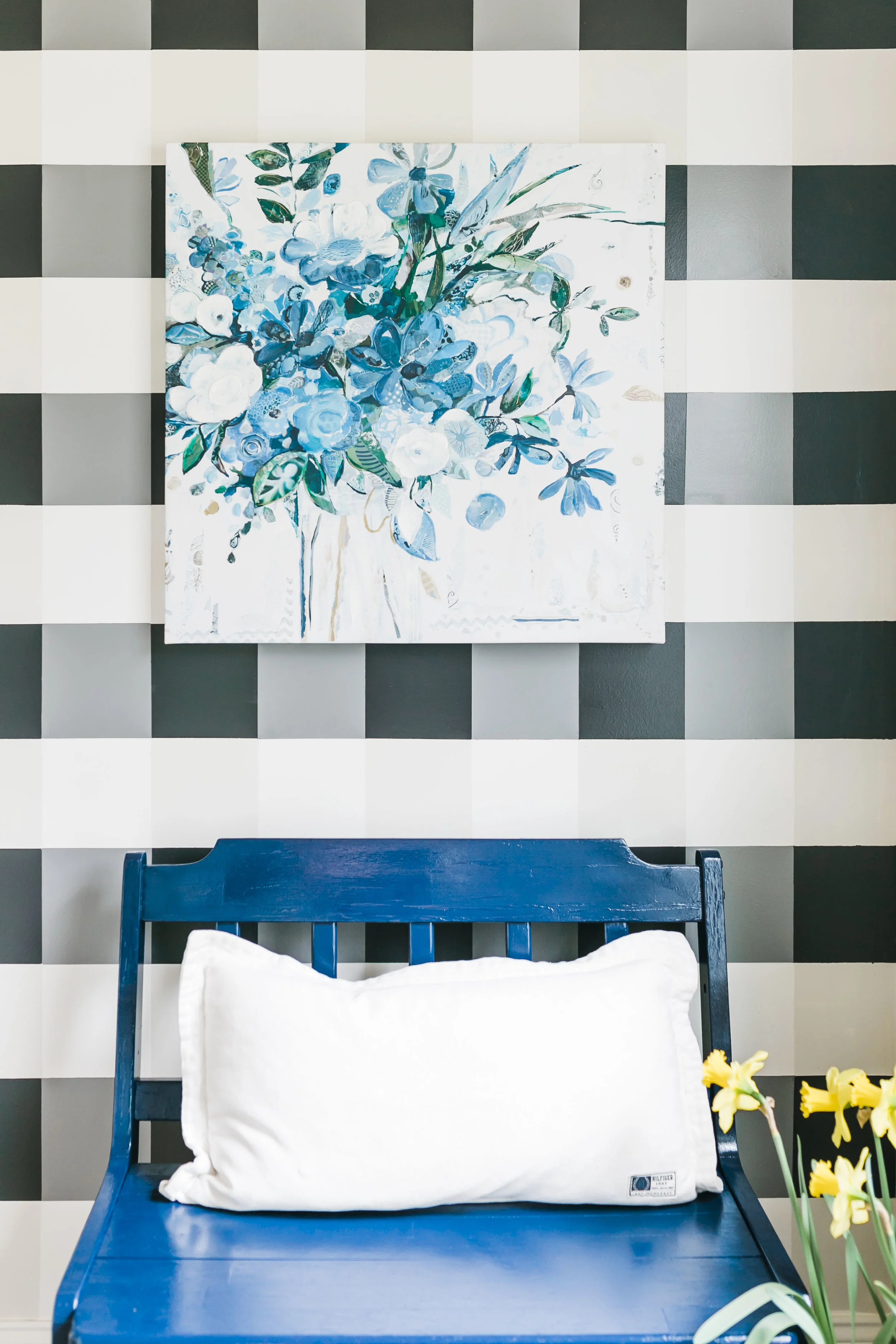 gingham wall paint