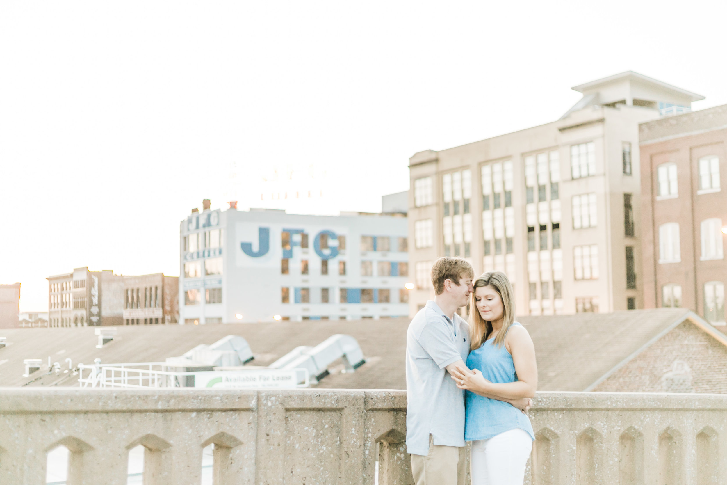 Downtown Knoxville Skyline Engagement Photo