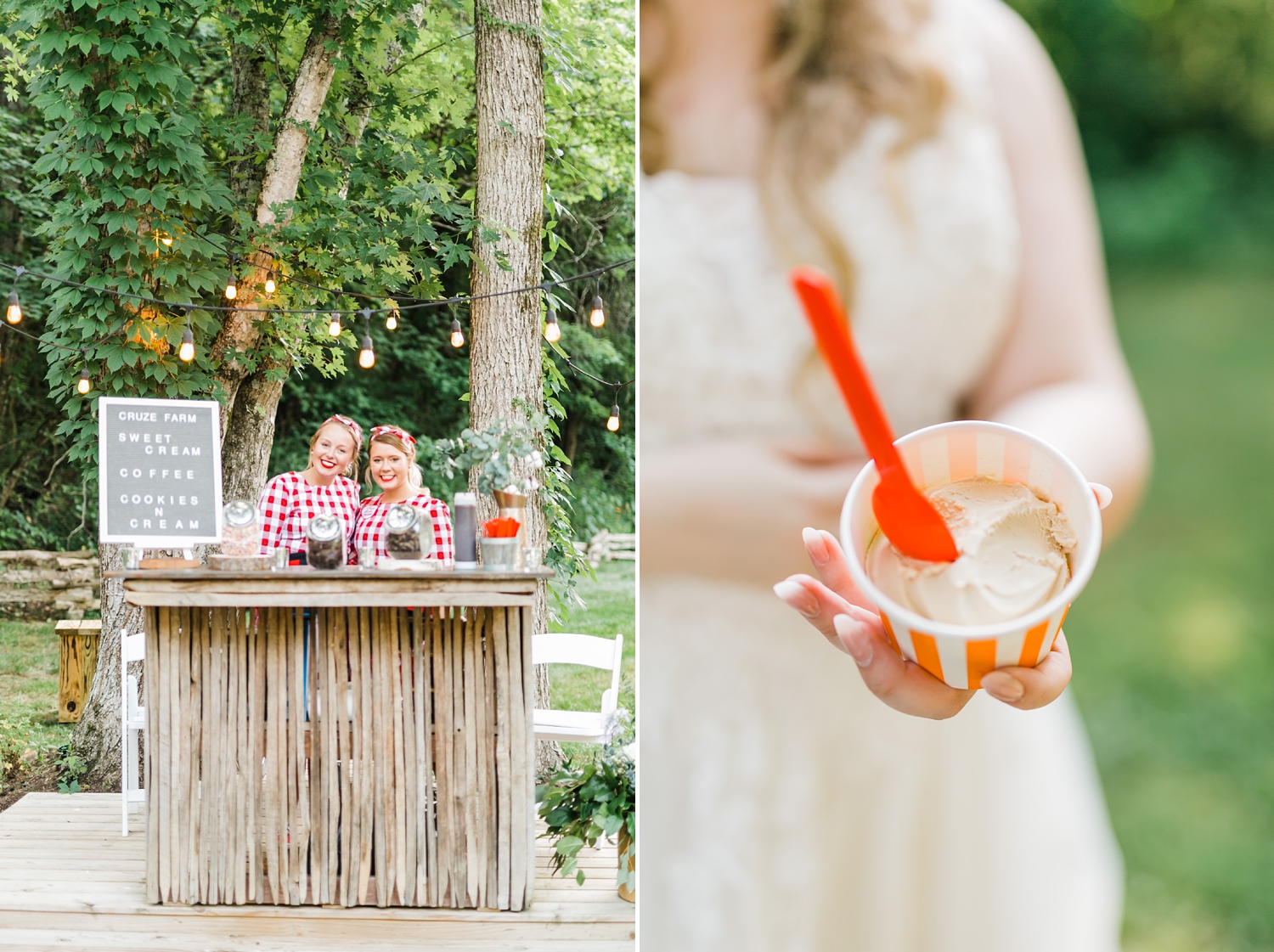 cruz farm ice cream bar wedding cardinals nest