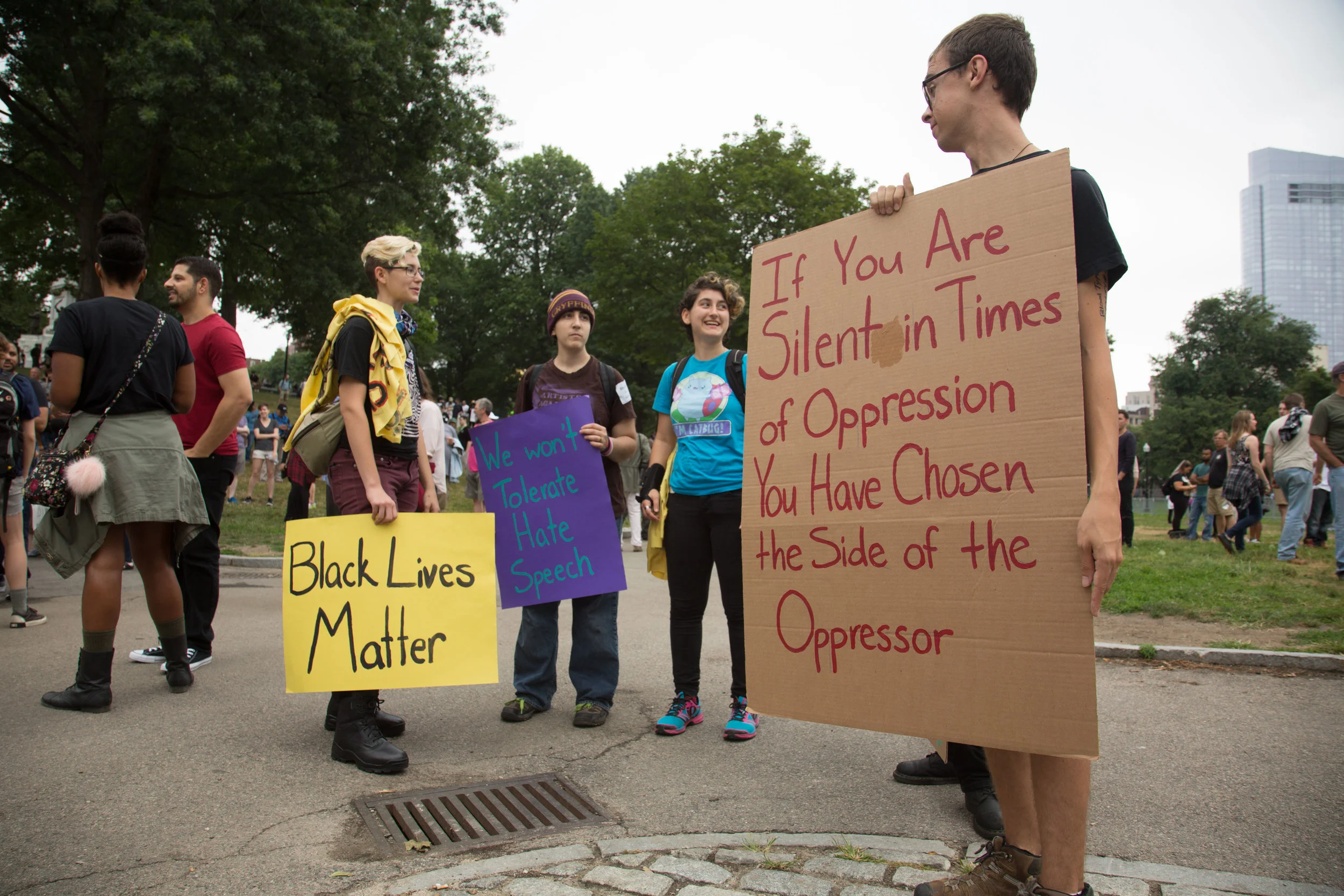 40 Thousand Counter protesters show up at Boston Common in opposition of a conservative Freedom of Speech rally on August 19, 2017