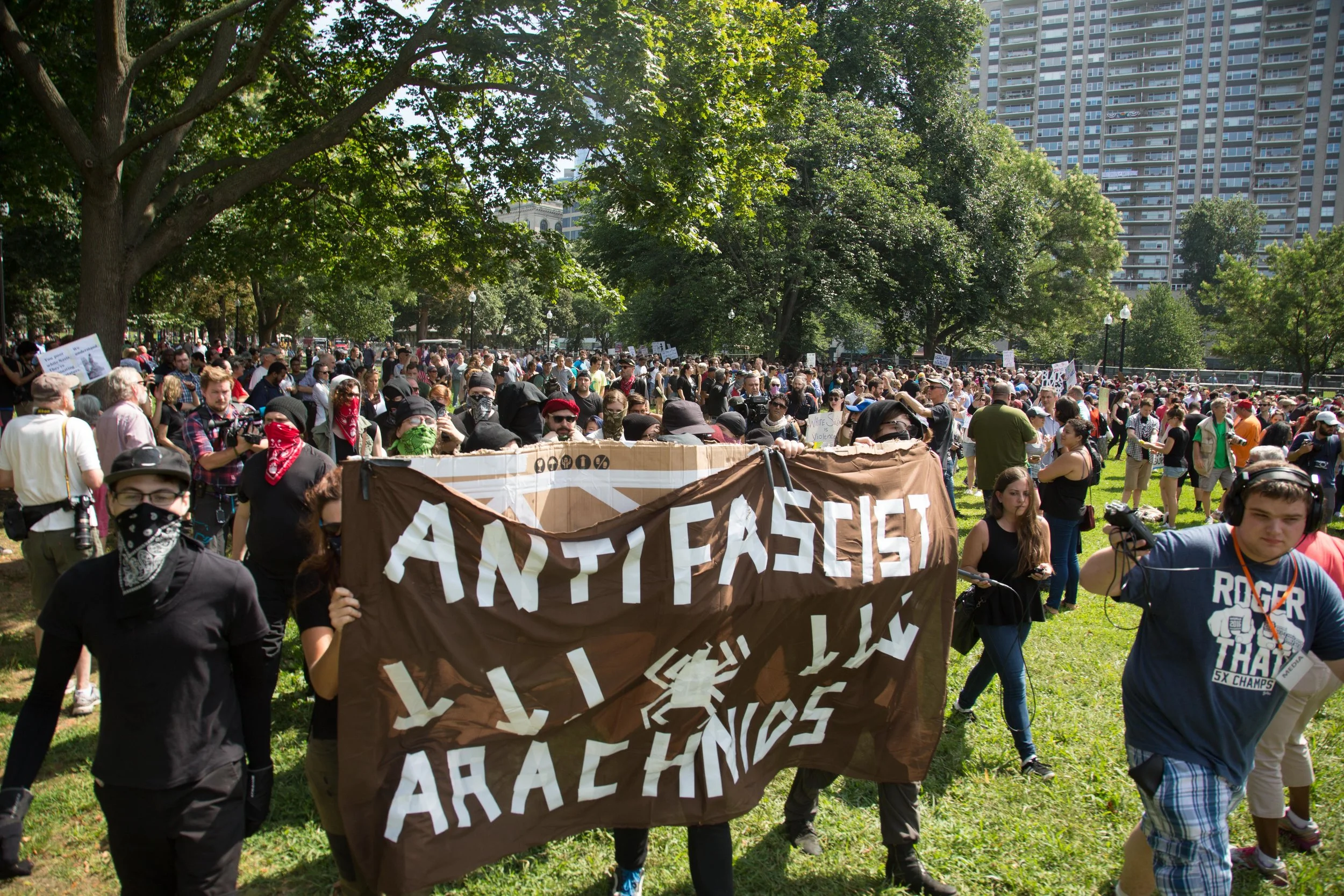 40 Thousand Counter protesters show up at Boston Common in opposition of a conservative Freedom of Speech rally on August 19, 2017