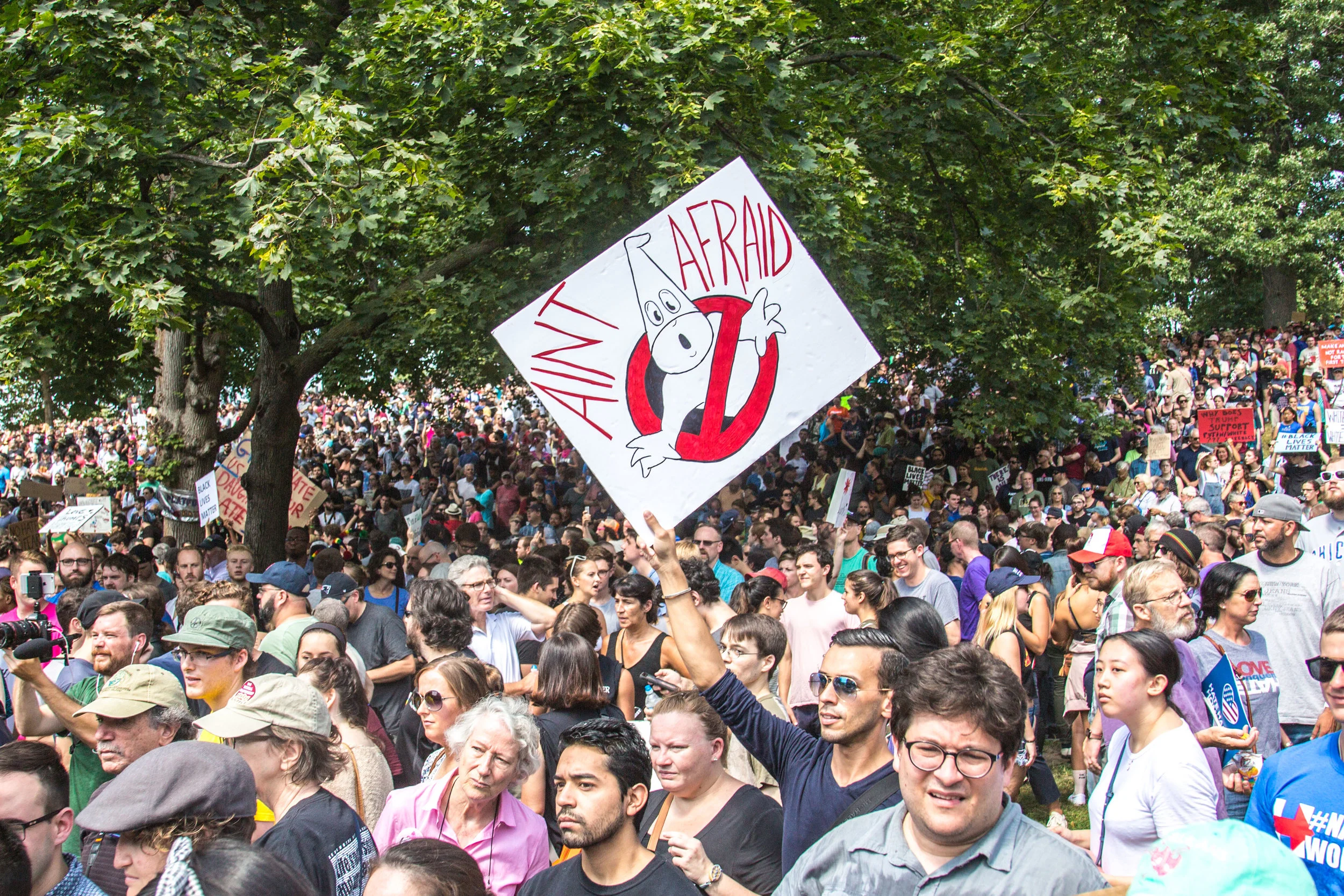 40 Thousand Counter protesters show up at Boston Common in opposition of a conservative Freedom of Speech rally on August 19, 2017