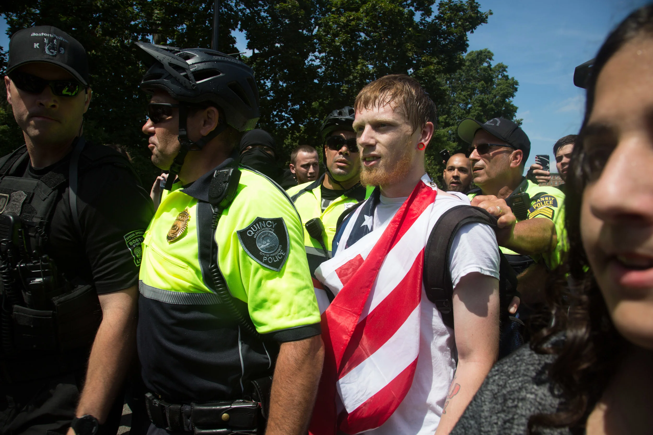 40 Thousand Counter protesters show up at Boston Common in opposition of a conservative Freedom of Speech rally on August 19, 2017