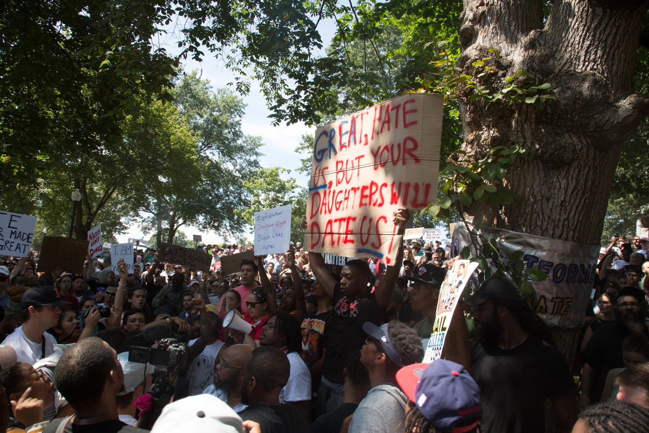 40 Thousand Counter protesters show up at Boston Common in opposition of a conservative Freedom of Speech rally on August 19, 2017
