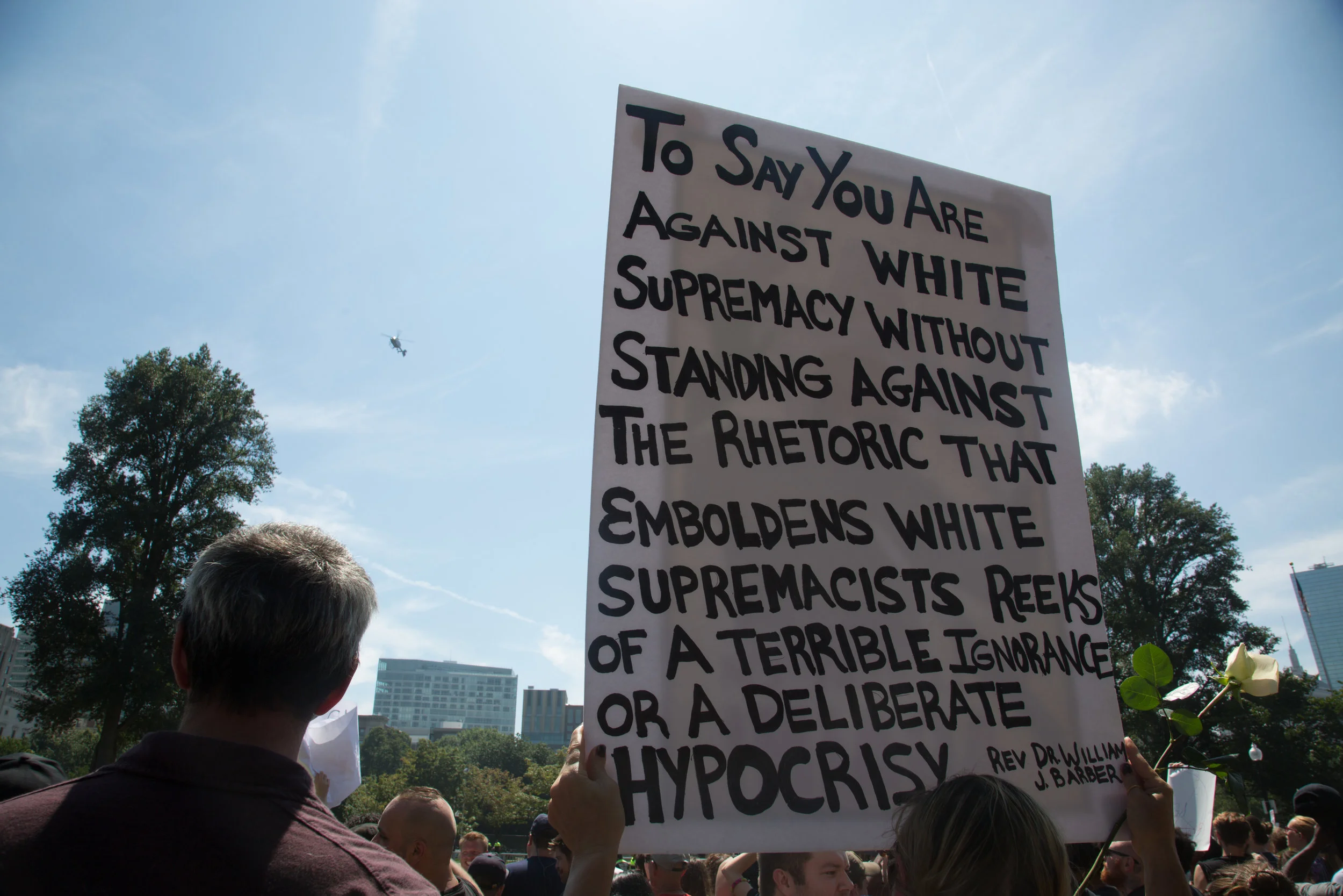 40 Thousand Counter protesters show up at Boston Common in opposition of a conservative Freedom of Speech rally on August 19, 2017