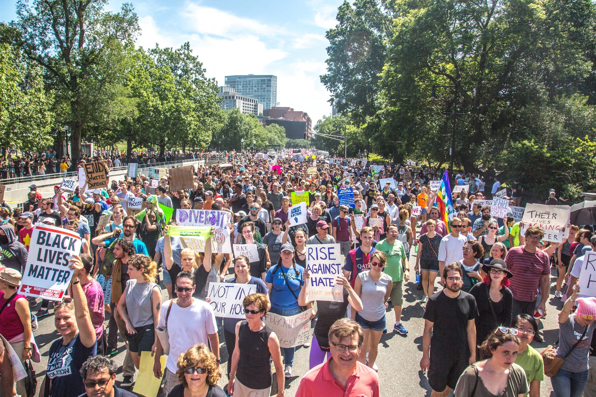 40 Thousand Counter protesters show up at Boston Common in opposition of a conservative Freedom of Speech rally on August 19, 2017