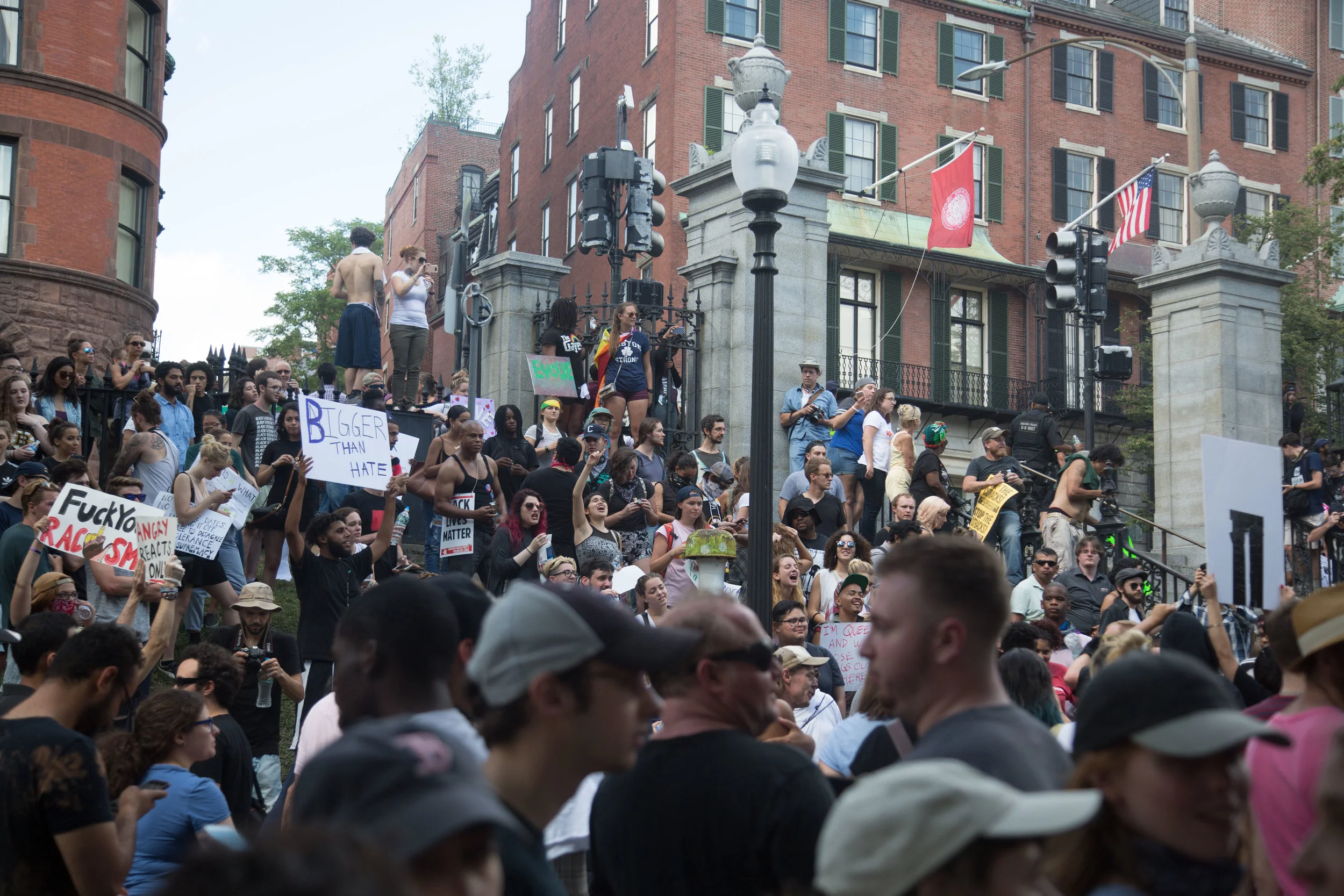 40 Thousand Counter protesters show up at Boston Common in opposition of a conservative Freedom of Speech rally on August 19, 2017