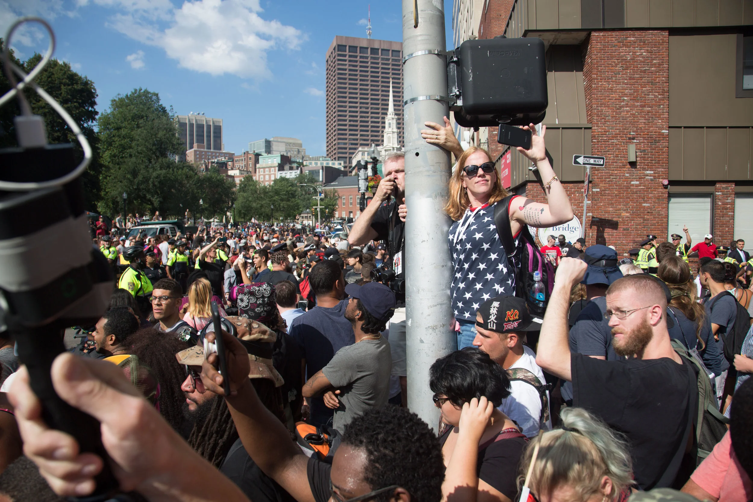 40 Thousand Counter protesters show up at Boston Common in opposition of a conservative Freedom of Speech rally on August 19, 2017