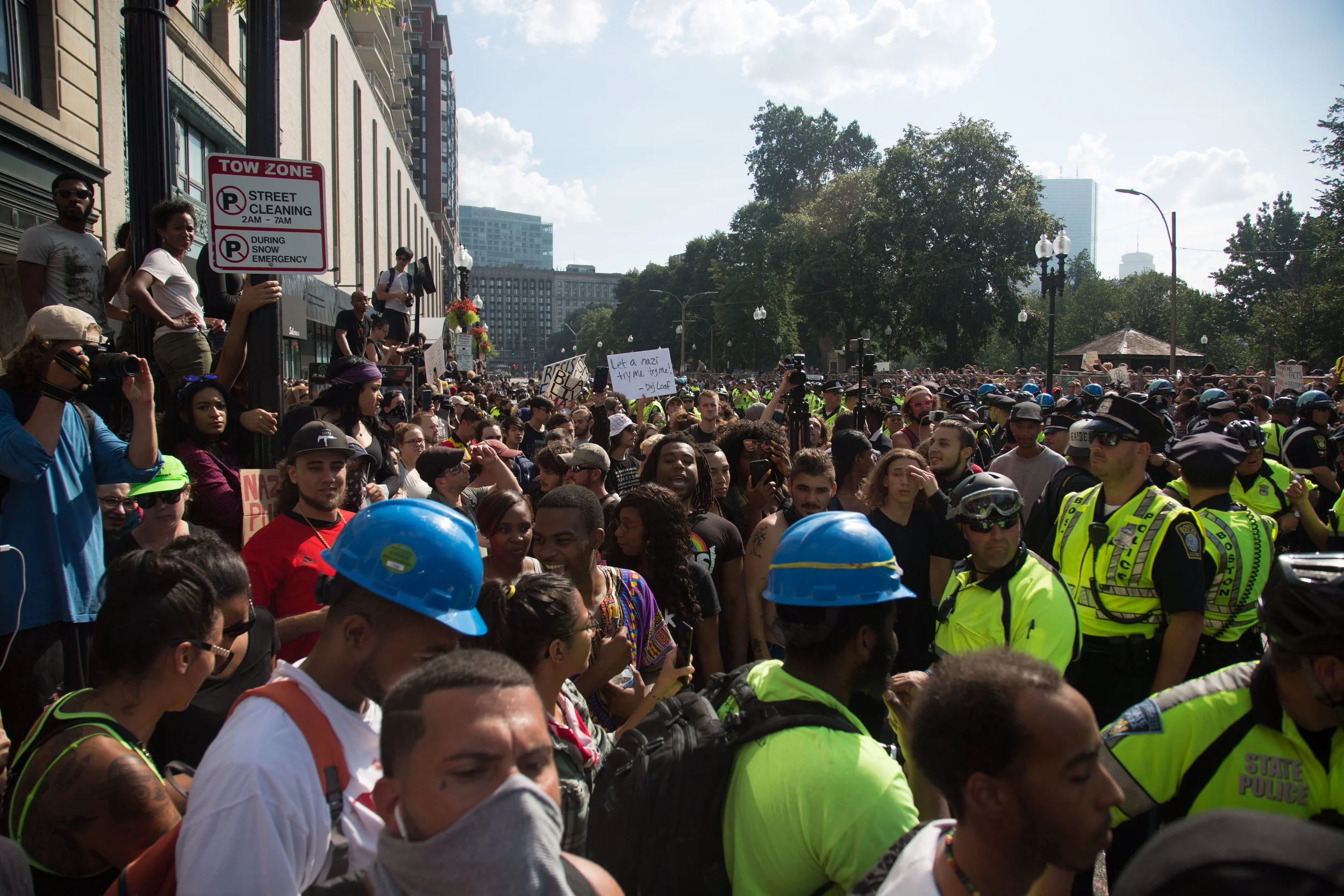 40 Thousand Counter protesters show up at Boston Common in opposition of a conservative Freedom of Speech rally on August 19, 2017