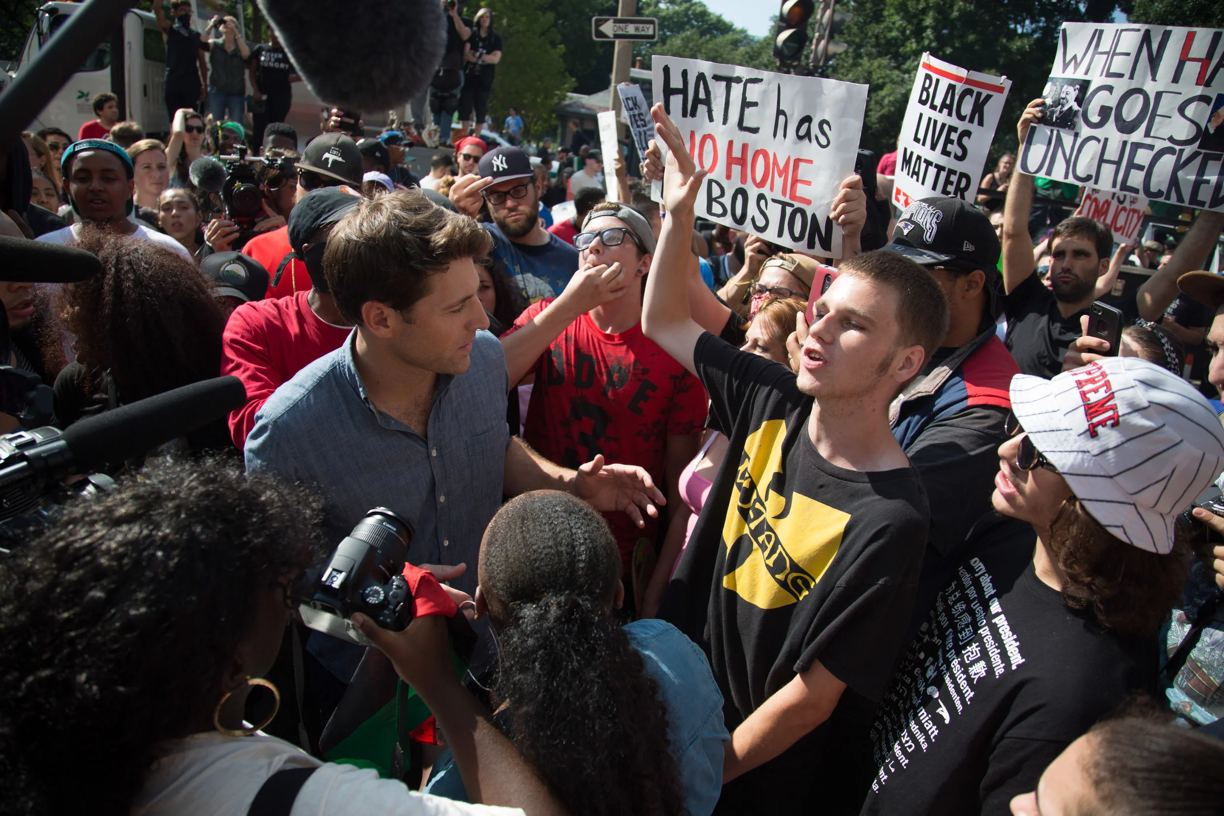 40 Thousand Counter protesters show up at Boston Common in opposition of a conservative Freedom of Speech rally on August 19, 2017