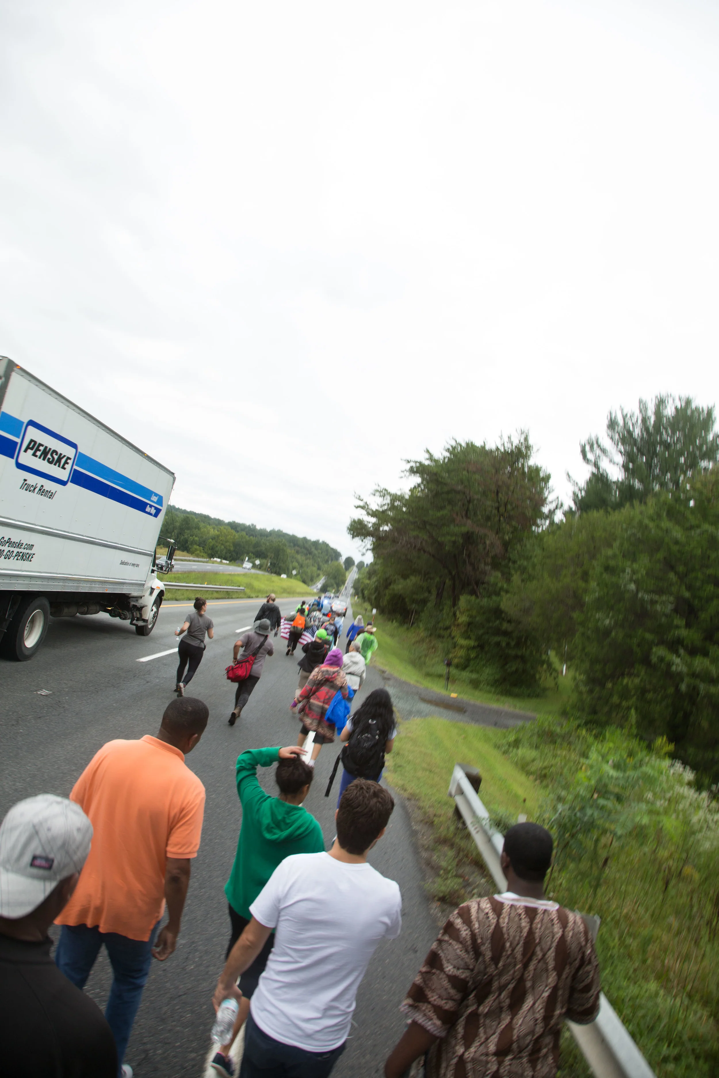 Protesters gather for the kick-off rally and first leg of the 100-mile march from Charlottesville to Washington D.C. in Charlottesville, United States on August 28, 2017. The rally is expected to last for 10 days to reach DC. It is a peaceful march in response to the 'Unite the Right' rally that occurred on August 12 where white nationalists challenged the removal of a statue in honor of Confederate General Robert E. Lee.