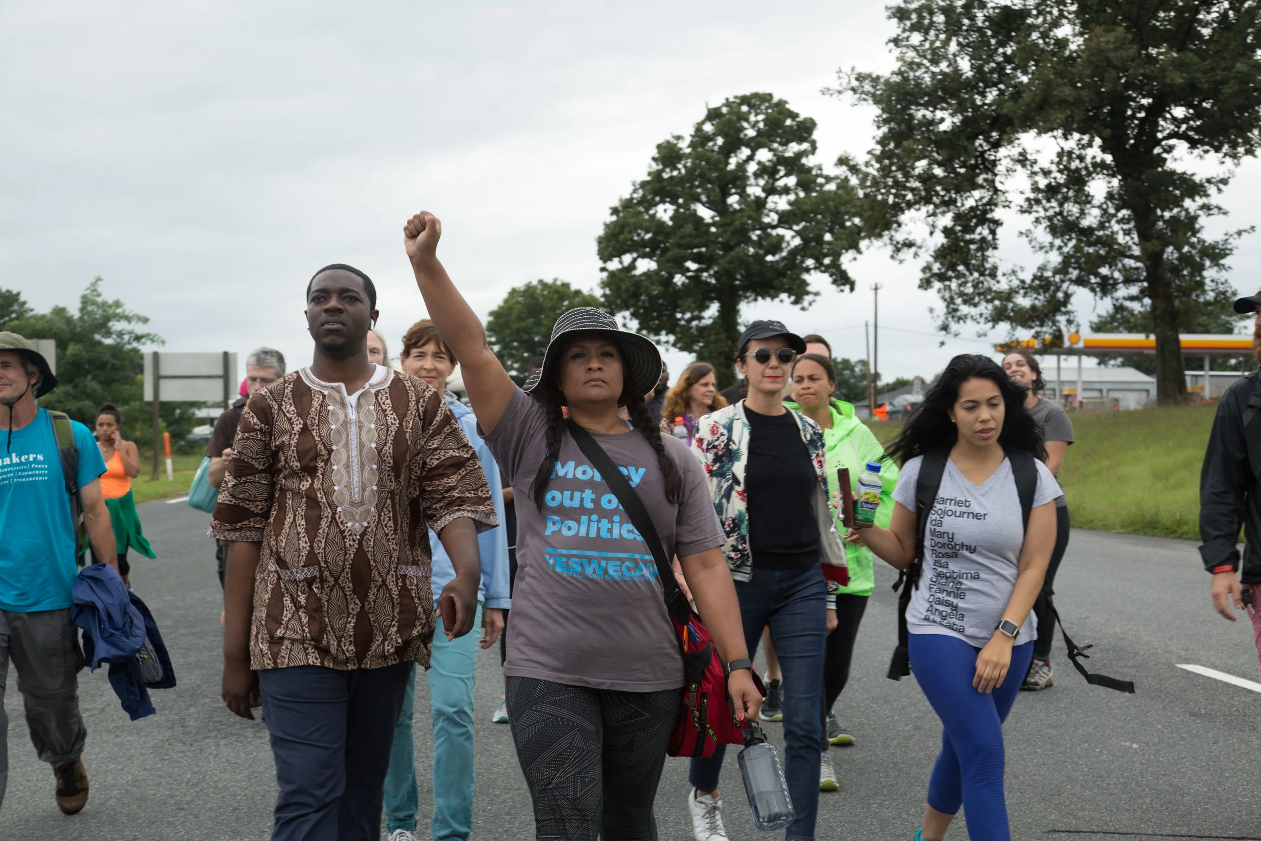 Protesters gather for the kick-off rally and first leg of the 100-mile march from Charlottesville to Washington D.C. in Charlottesville, United States on August 28, 2017. The rally is expected to last for 10 days to reach DC. It is a peaceful march in response to the 'Unite the Right' rally that occurred on August 12 where white nationalists challenged the removal of a statue in honor of Confederate General Robert E. Lee.