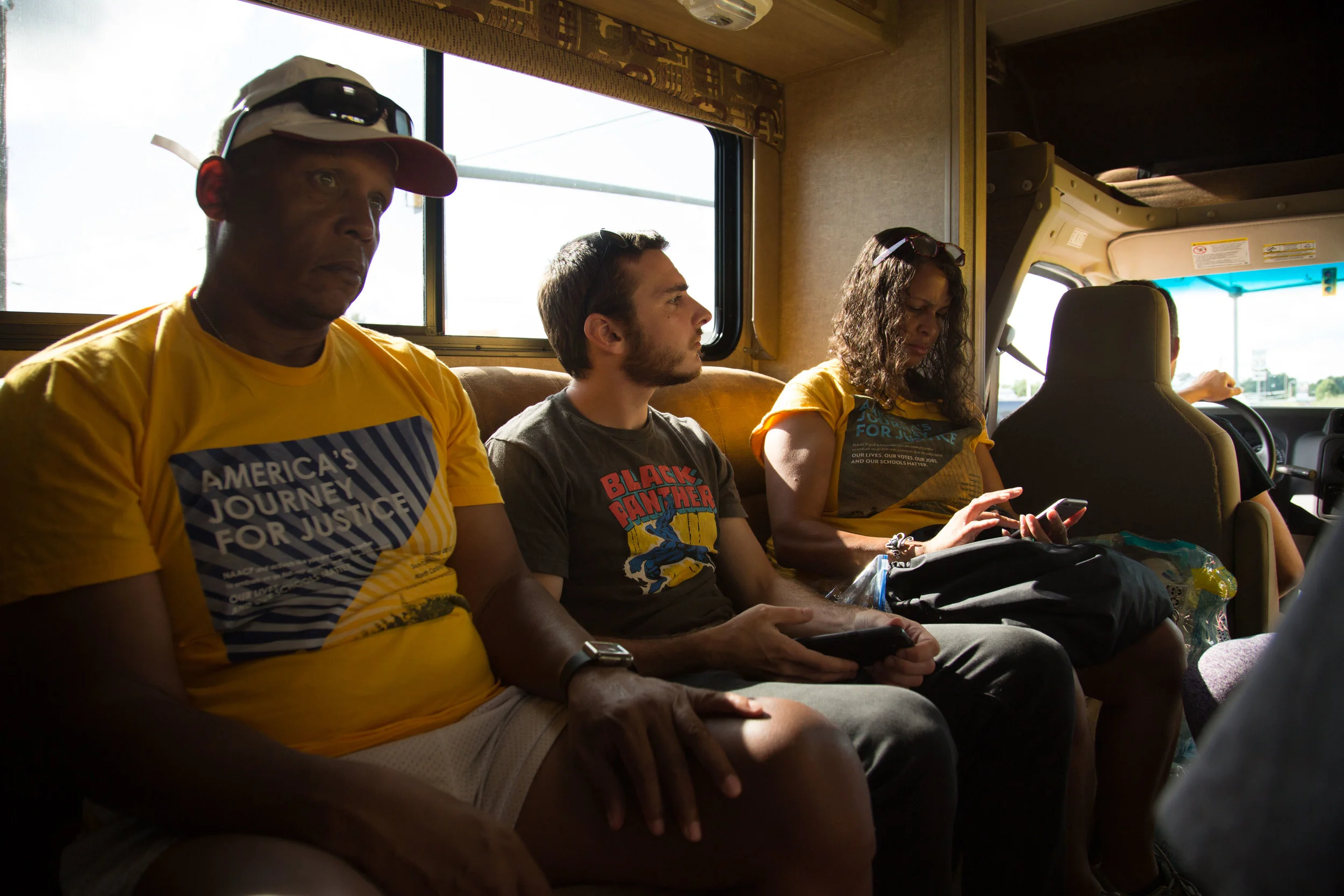Activists continue their march from Charlottesville, Virginia to Washington, D.C. for a third day on August 30, 2017. The march, which is in protest against white supremacy, originally started with around 200 participants. Around 30 are continuing the movement, which will take around ten days.