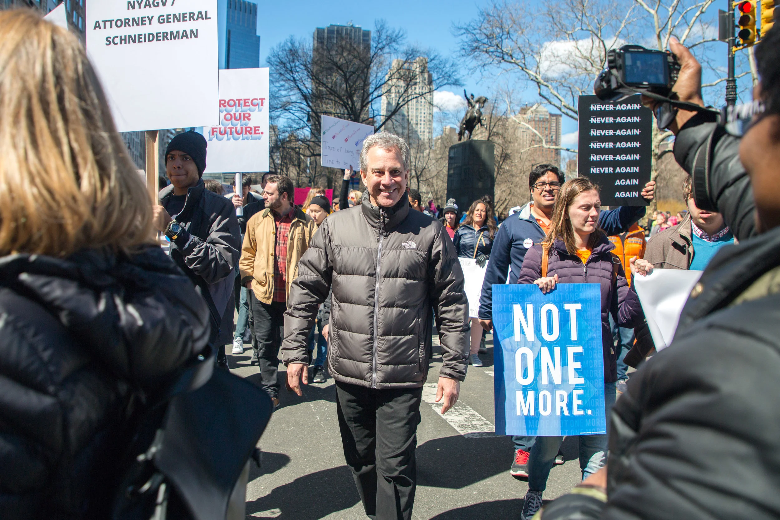 Over 200,000 protesters came out to protest the NRA in favor of Gun Reform. AG Eric Schneiderman joined the march.