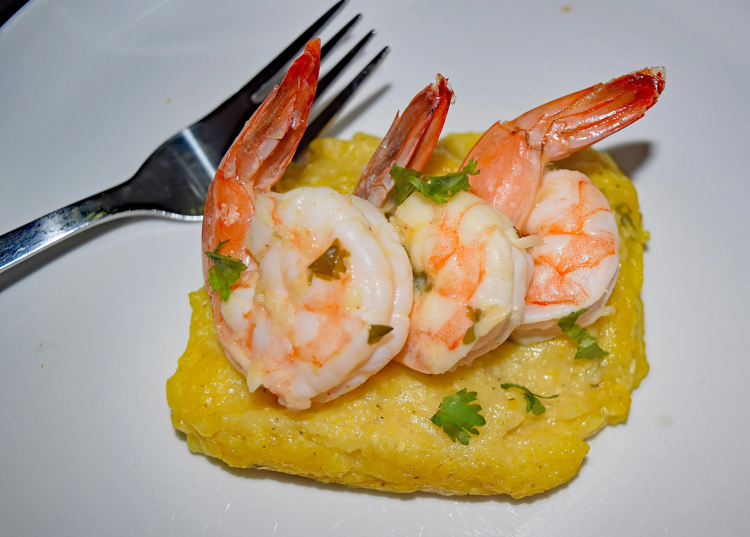 Lemon Garlic Shrimp Over Polenta