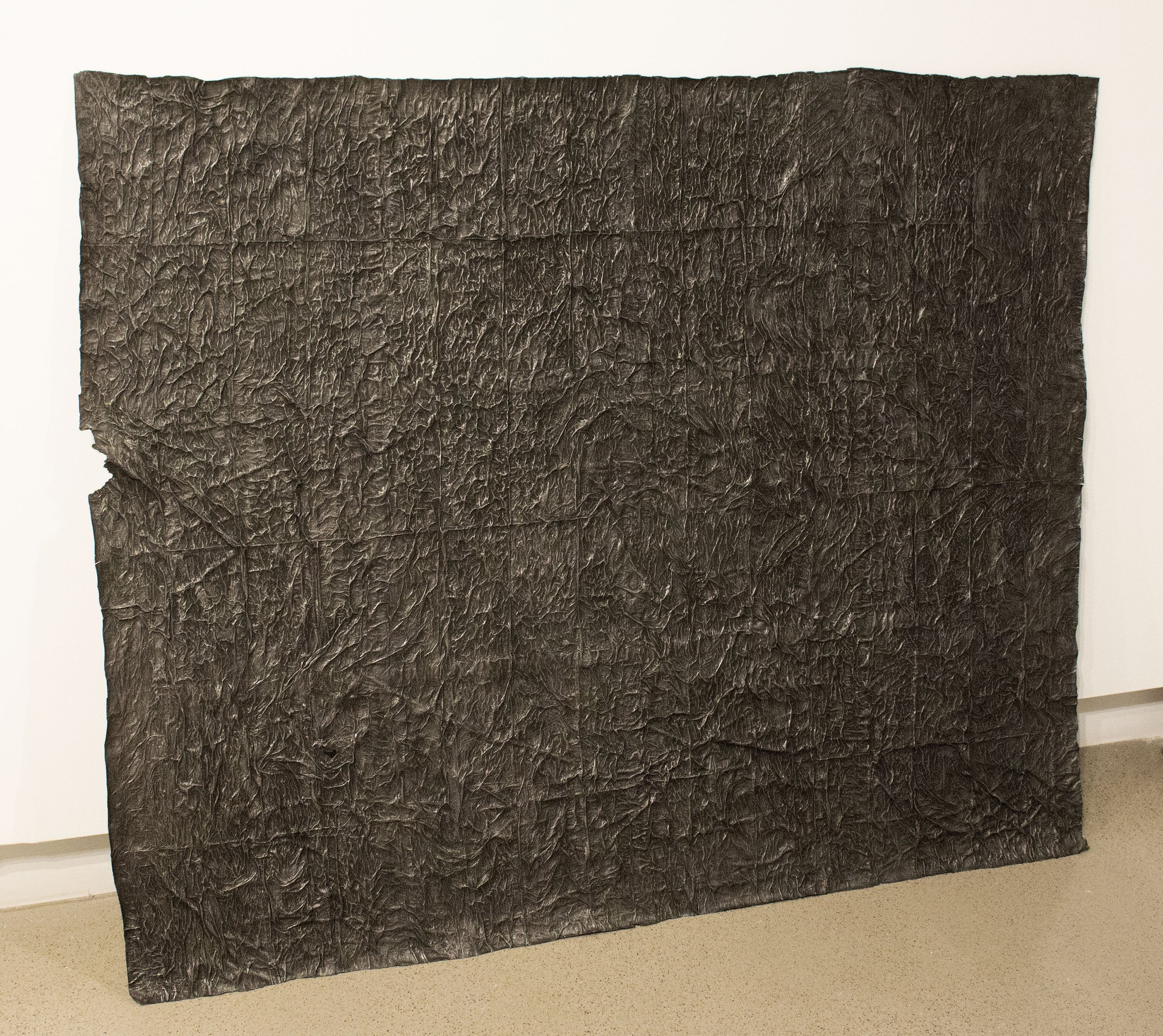    Untitled (Napkin sheet)     2022  Glue, flashe and graphite on tissue paper napkins   45 x 55 inches  