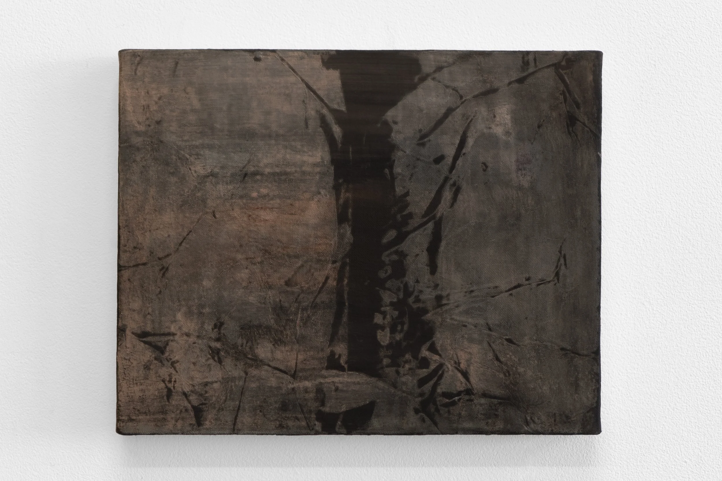    Clean Break     2025   Distemper on linen over panel   8 × 10 in  