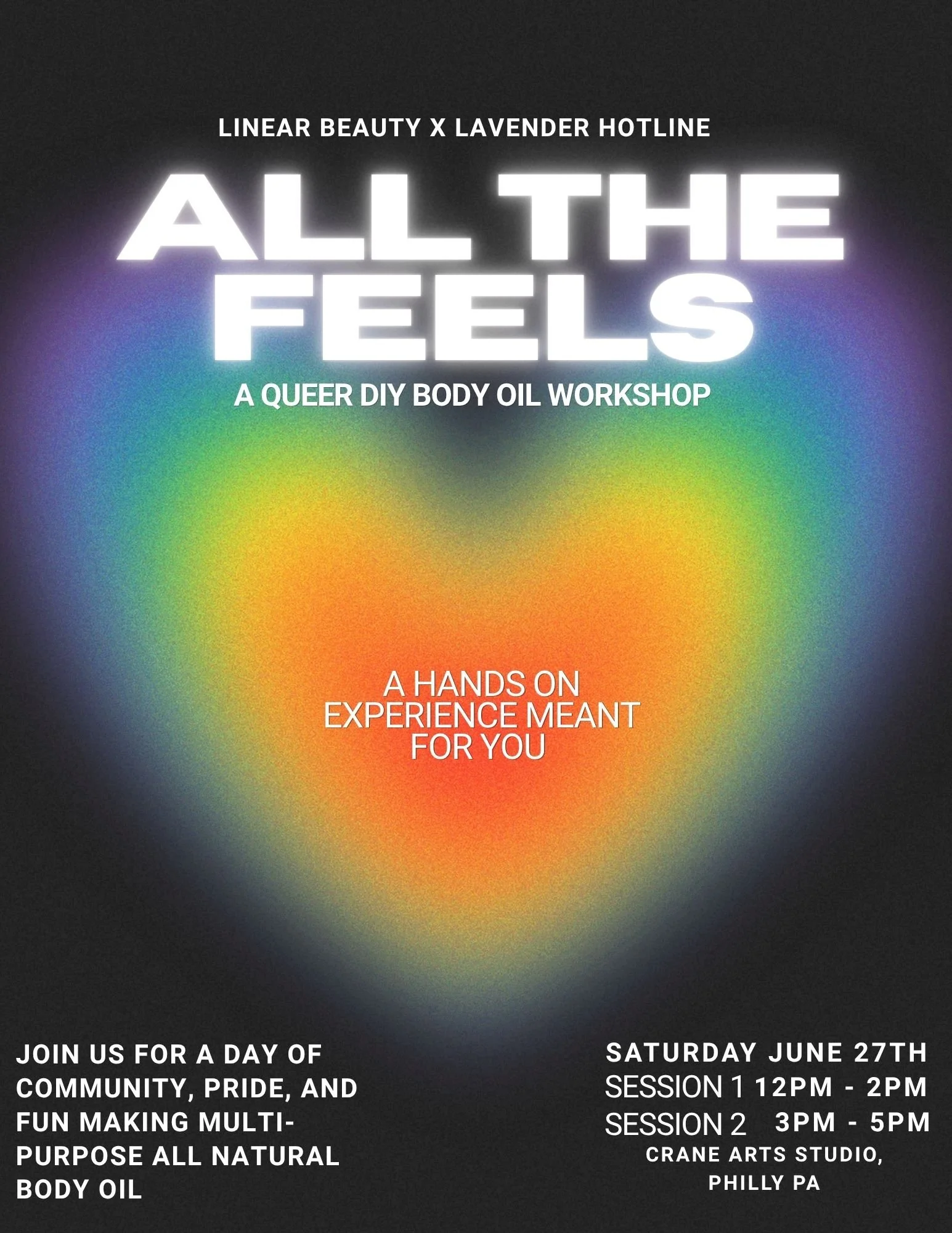 Linear Beauty x Lavender Hotline presents All the Feels: A Queer Body Oil Workshop
