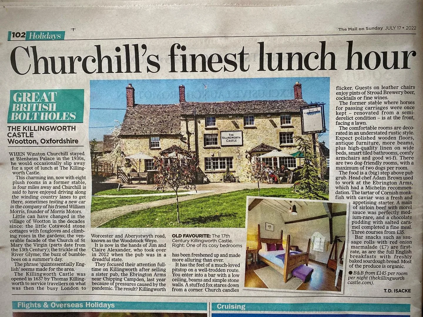 The Killingworth Castle featured in the Daily Mail