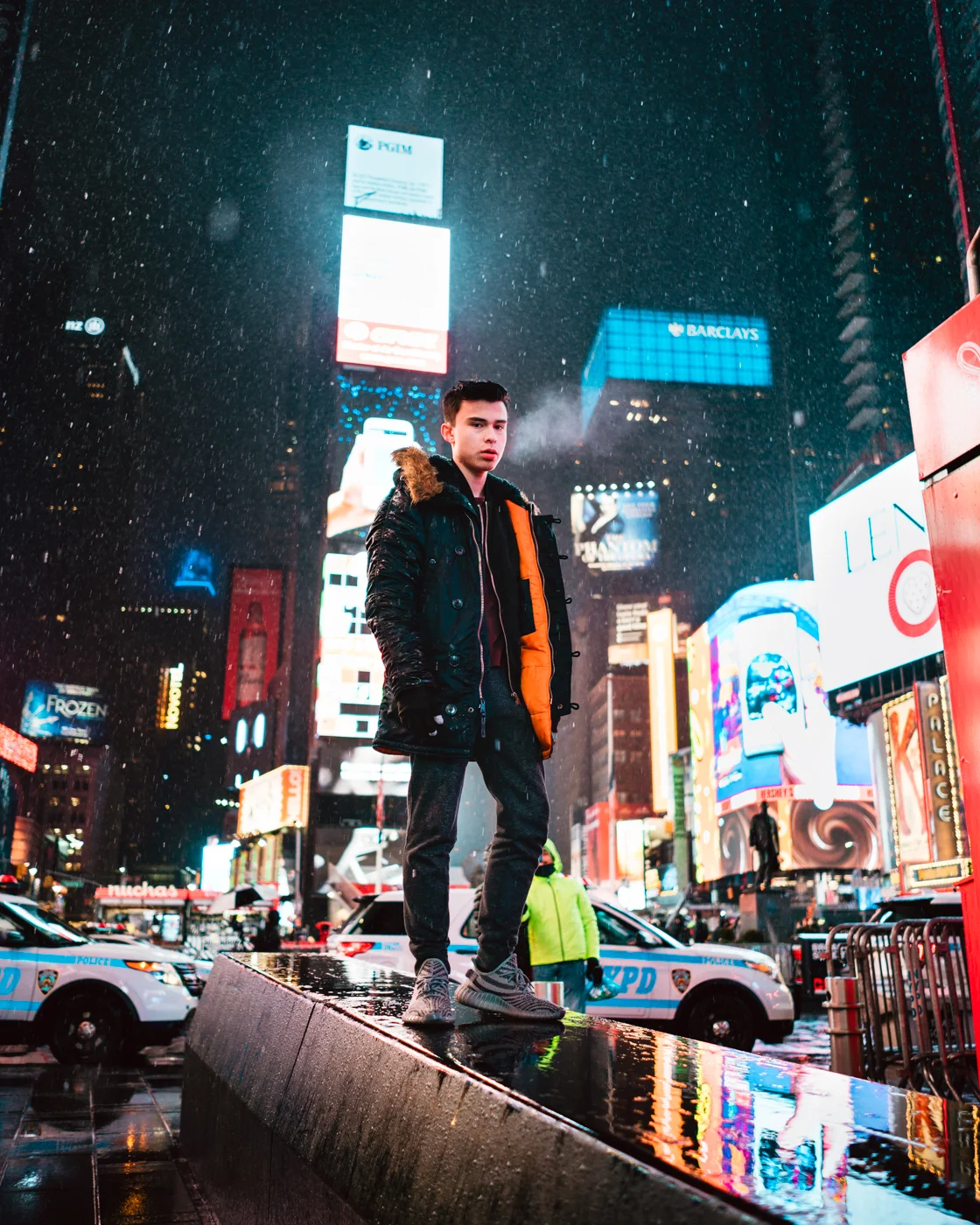 Times Square in the snow