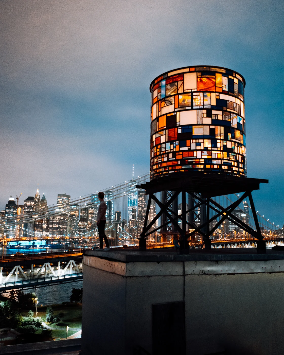 Glass water tower NYC