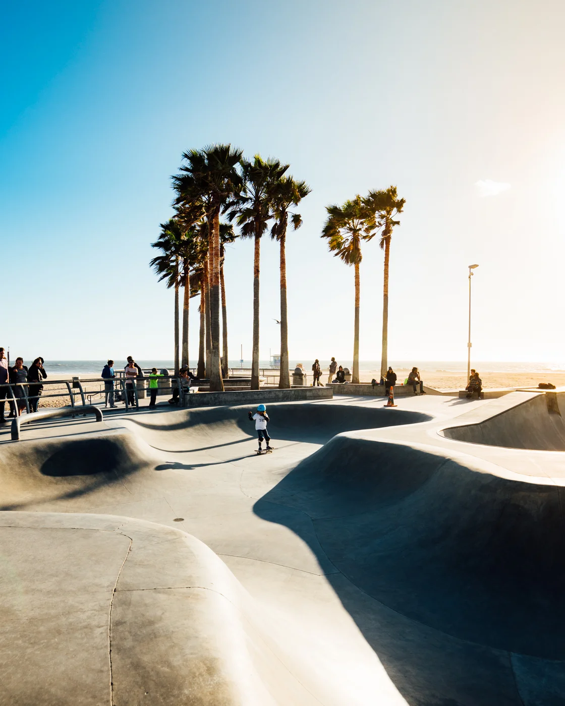 Little girl skating in Venice Beach Skatepark