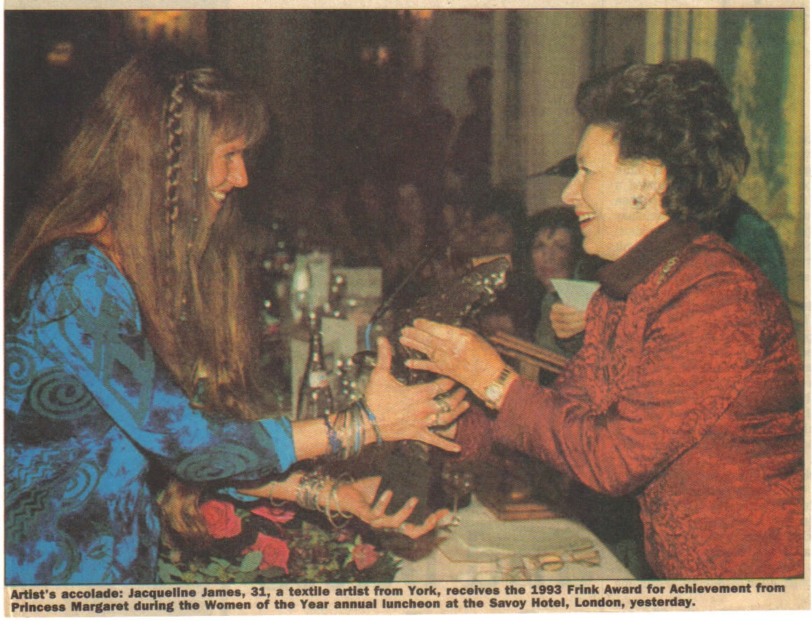 Receiving the Frink Award from Princess Margaret.