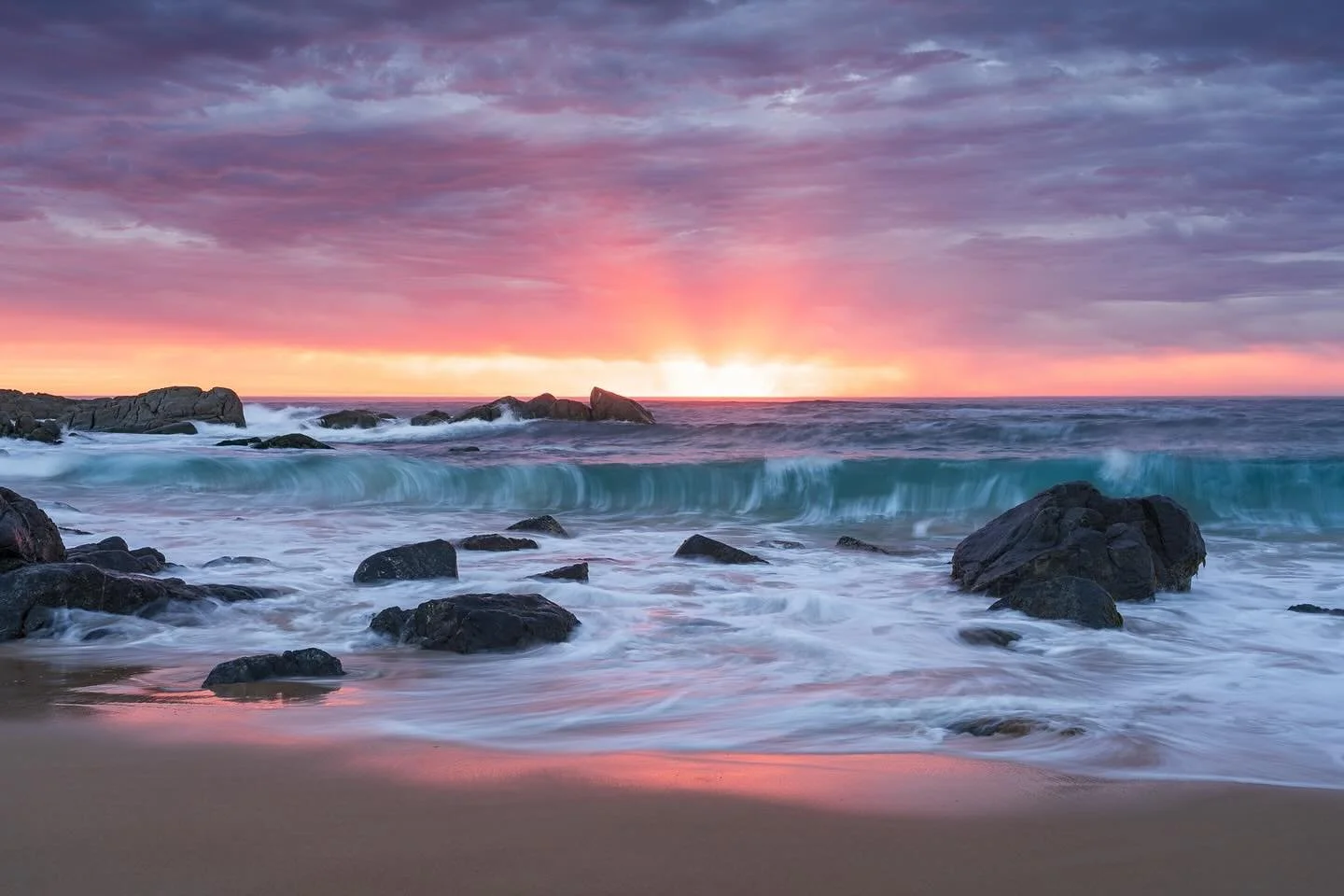 &ldquo;Magnificent Meringo&rdquo;
Sunrise / Meringo Beach, Eurobodalla, NSW, Australia.

One of the most stunning, vibrant sunrises I have ever witnessed.
A few days camping down south last week, with my last night staying at Congo and the possiblity