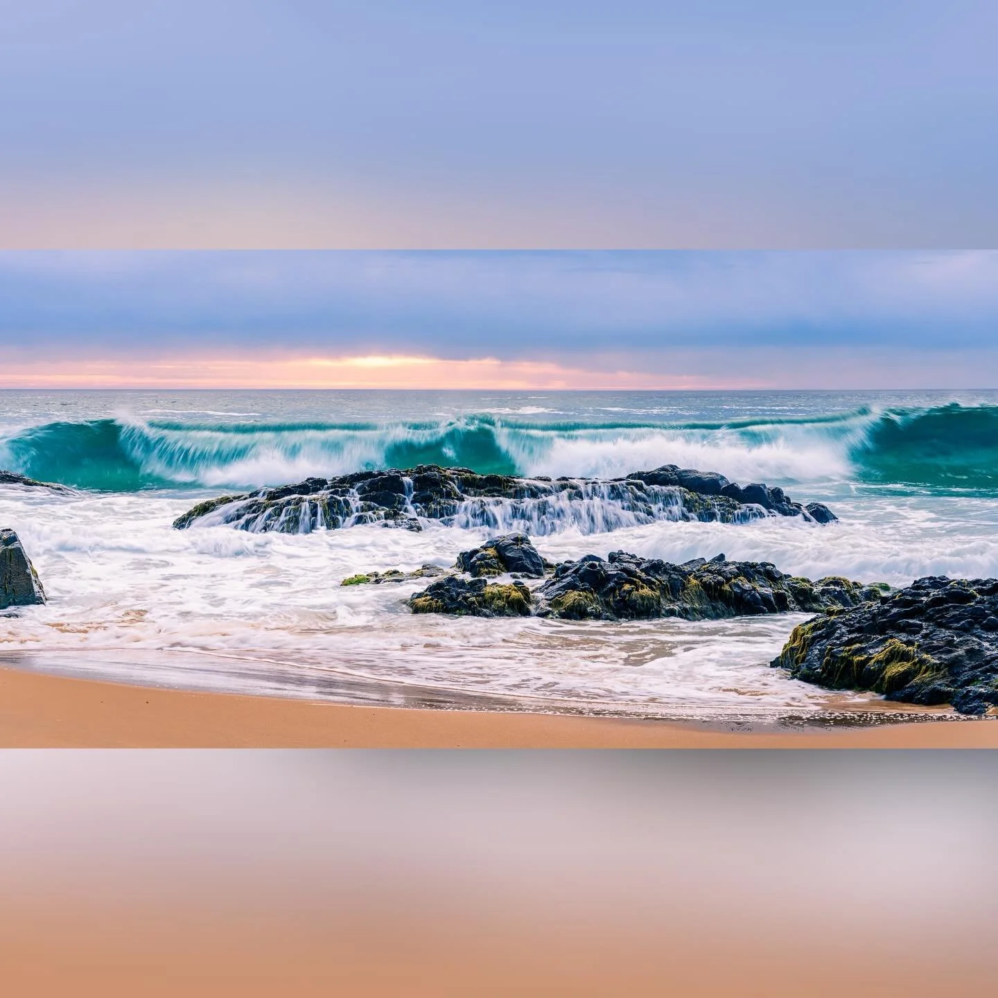&ldquo;Four Walls, Wash Basin, &hellip; &rdquo; 
Early Morn / Meringo Beach, Eurobodalla, NSW, Australia.

After one of the most stunning, most vibrant sunrises I have ever witnessed, the swell suddenly jumped.
Waves in quick succession crashing over