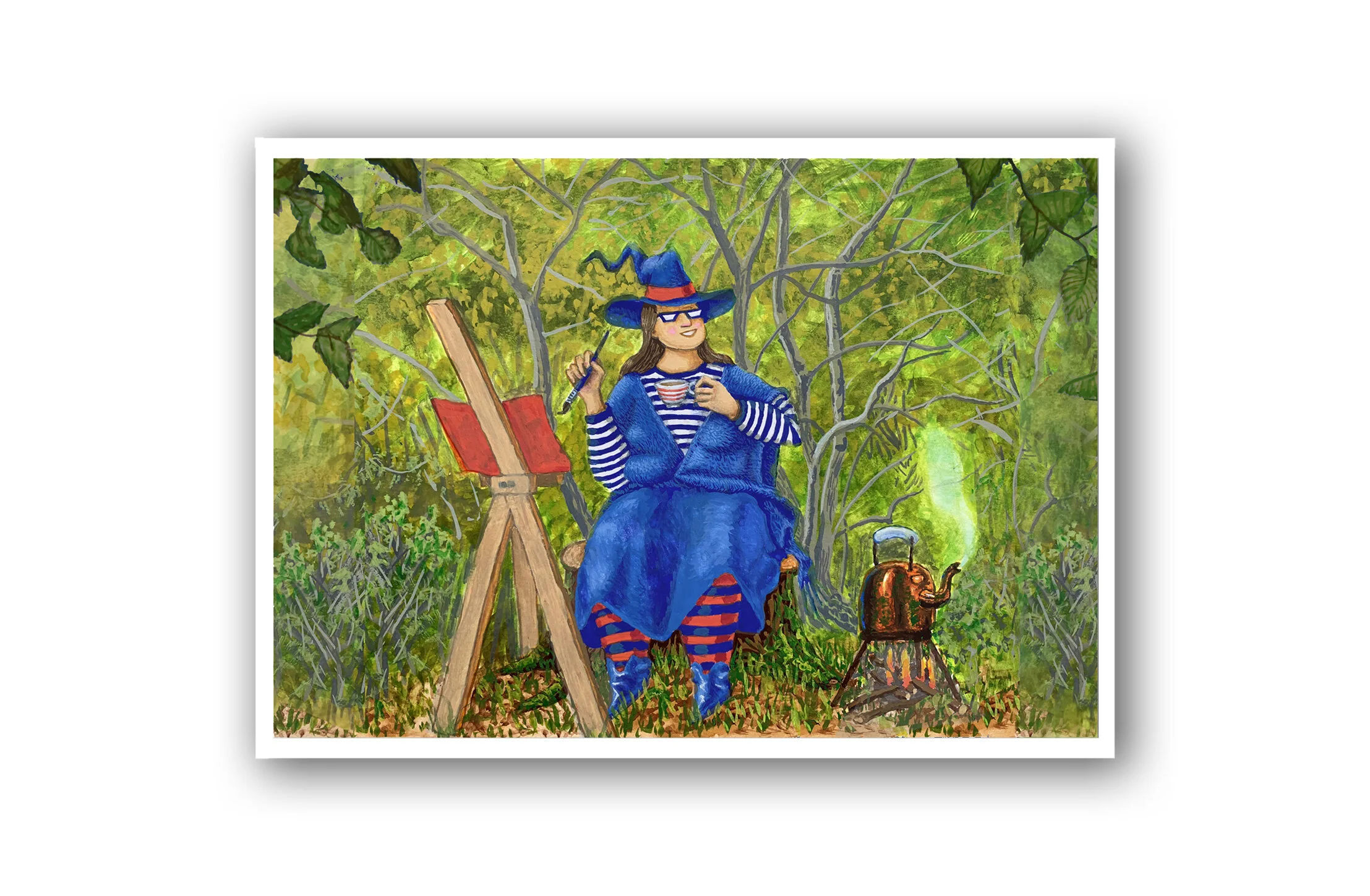 Buy this Giclee Print Gouache Painting of a Witch by Claire O'Brien
